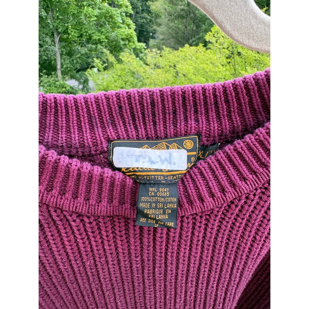 Vintage Eddie Bauer Mens Sweater XLT Burgundy Shaker Knit Gorpcore Fisherman - Picture 7 of 10